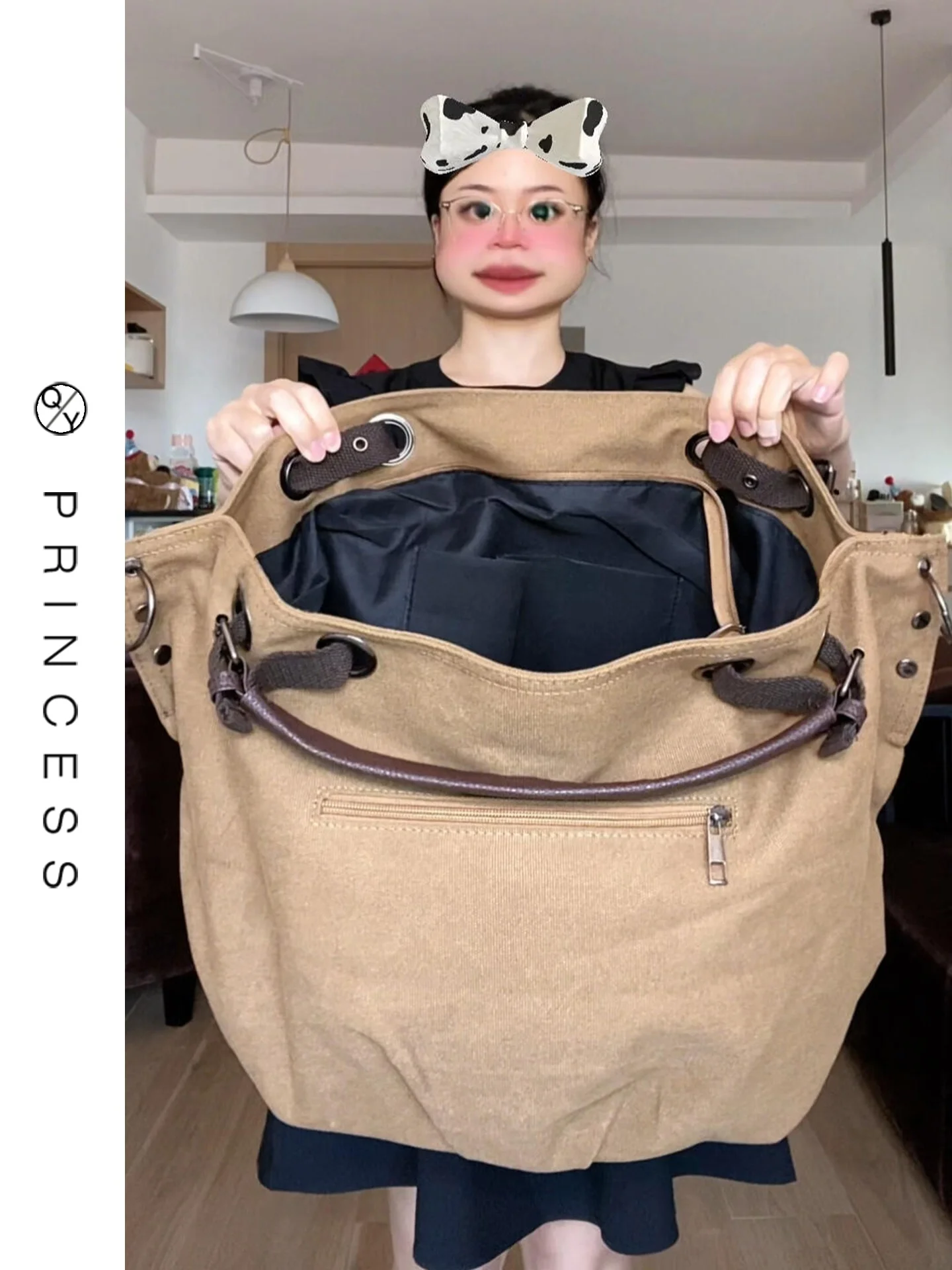 

Large Capaci Canvas Tote Bag Women's Casual Versatile Handbag Commuter Crossbody Bag Lazy Sle Faionable op Bag