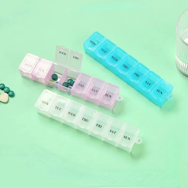 1-4Pcs Weekly Pill Case Tablet Holder 7 Days Medicine Box Storage Organizer Container For Vitamin Fish Oils Lattice Splitters