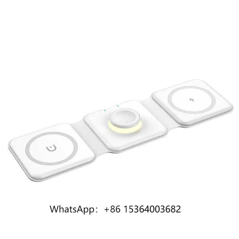 

2024 Factory 3 in 1 3in1 Wireless Charger with Led Light 15w Charger for iphone Charger Power Adapterchargers Portable