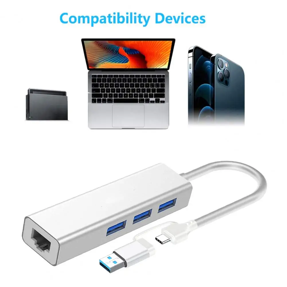 Computer Hub zuverlässige Multi port breite Kompatibilität USB 3,0 Typ C zu RJ45 Ethernet LAN Adapter