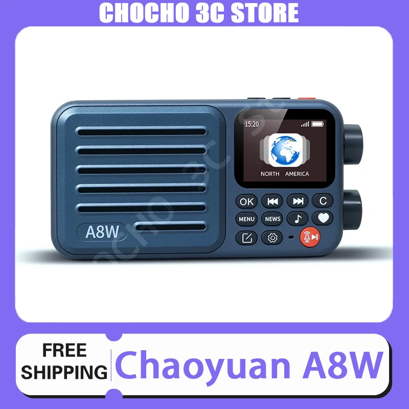 Chaoyuan A8W Radio All-Band FM Radio Card IPS Screen Portable CHOYONG A8W Outdoor Speaker Global Radio Receiver Custom Gifts