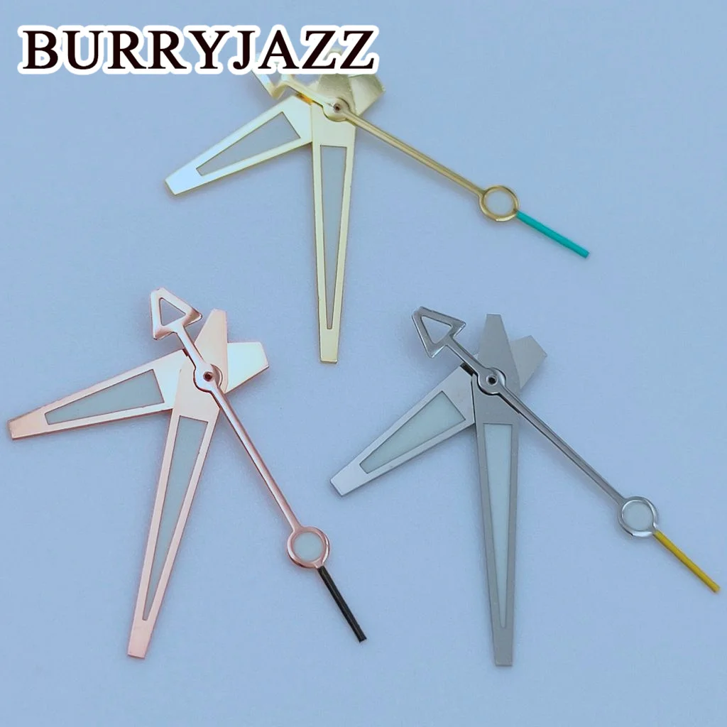 BURRYJAZZ Silver Gold Black Rose Gold Silver Red Watch Hands Luminous Hands Fit NH35 NH36 7S26 7S36 4R35 4R36 Movements
