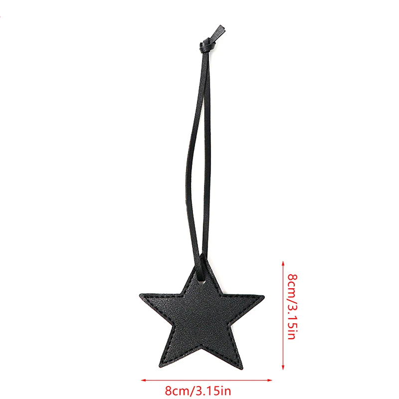 Nieuwe Trendy Vijfpuntige Ster Pu Lederen Rugzak Hanger Star Hanger Tas Bedel Cadeau Lederen Gesp Sleutelhanger