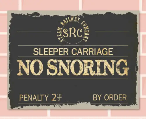 NO SNORING Retro Metal Sign Man Cave Bar Pub Plaque Party Vintage Gift