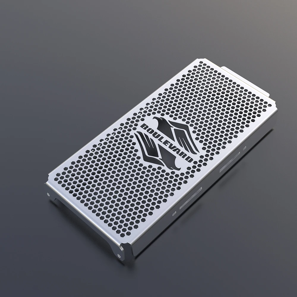 クロームインレイラジエーターグリルカバー,スズキvz800,boulevard c50,m50,侵入者,vl800,volusia用の厚い保護カバー