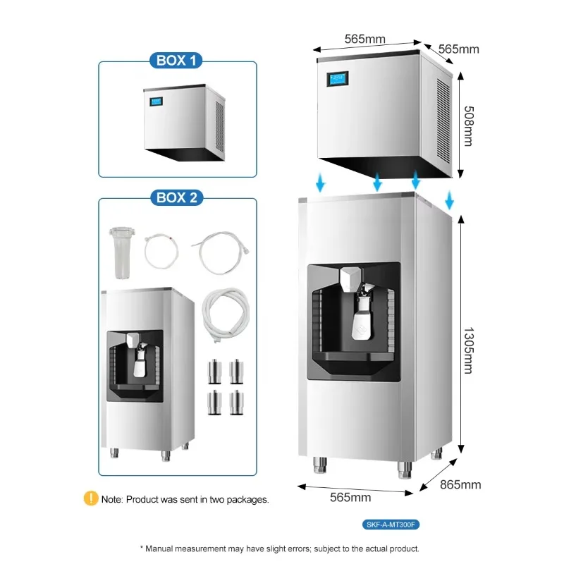 High Efficiency Commercial Ice Maker, Automatic Storage Bin, Compact Design, Ideal for Restaurant and Bar Kitchens