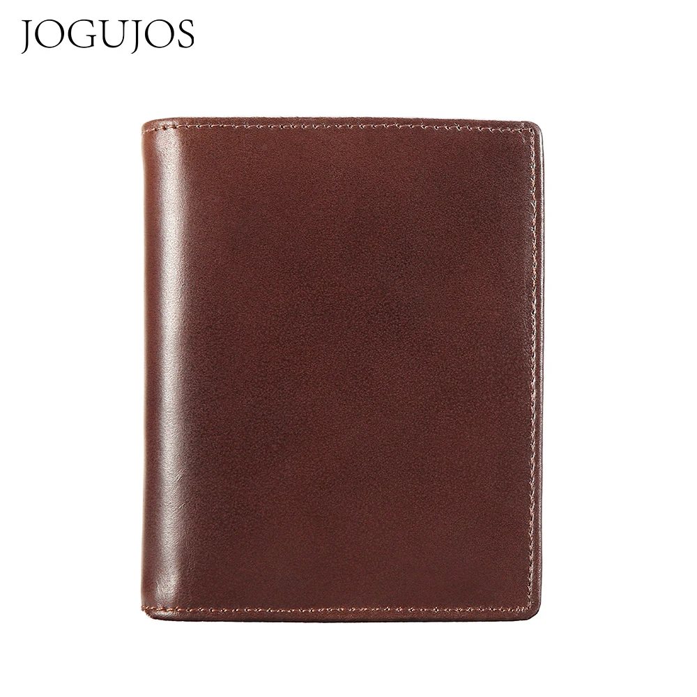 Top Grain Genuine Leather Bifold Wallet Men Crazy Horse Leather Card Holder Cash Wallet Coin Pocket Vintage Oil Wax Coffee