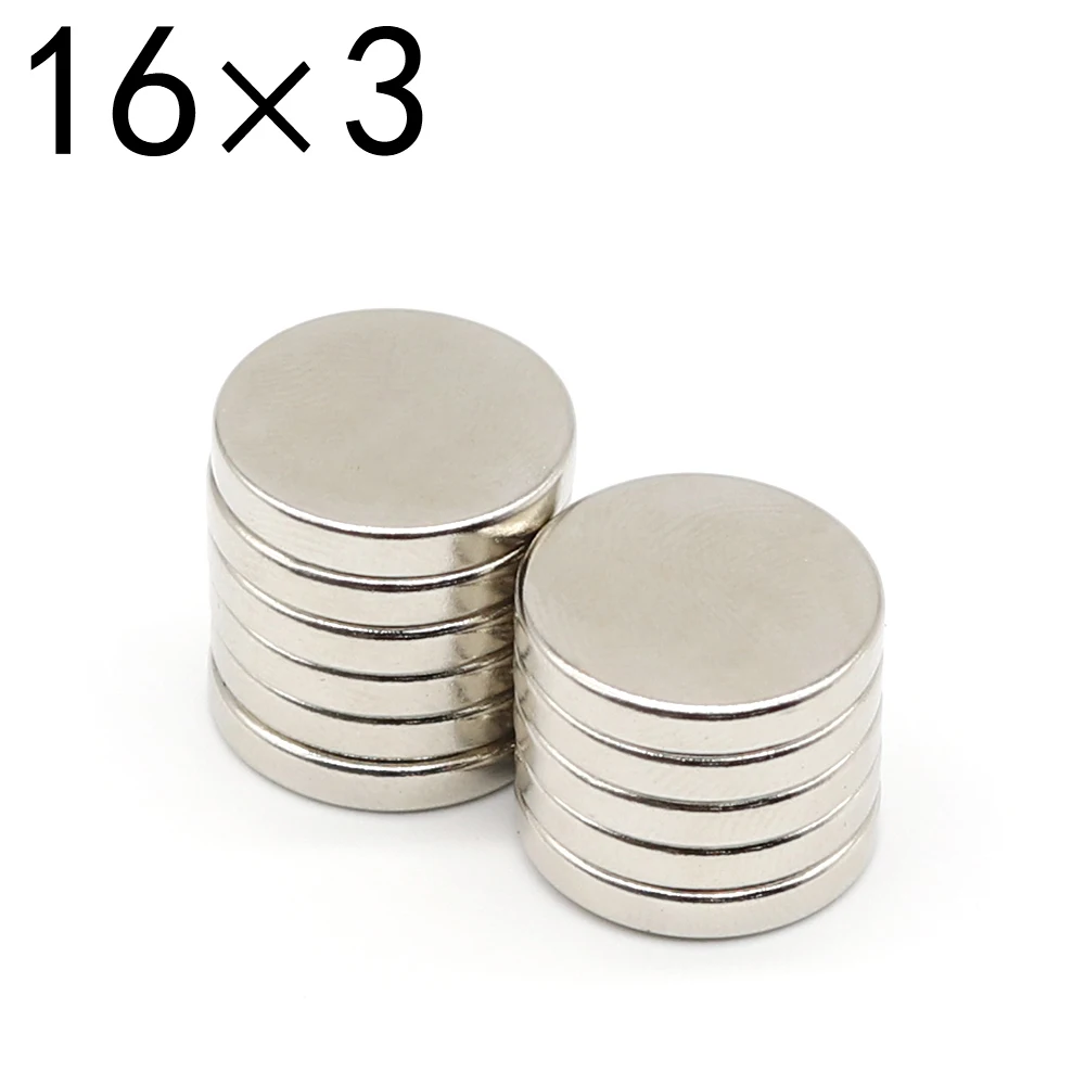5/10/20/50 Stück 16 x 3 runder Neodym-Magnet 16 mm x 3 mm N35 NdFeB Superstarker, starker Permanentmagnet imanes 16 x 3