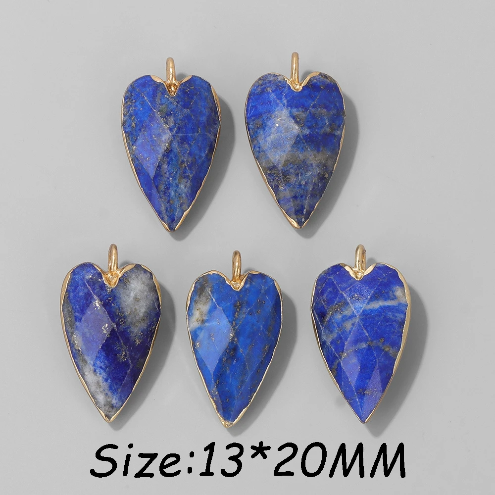 2Pcs Shiny Labradorite Heart Shape Pendants for DIY Jewellery