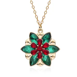 Classic Movie Anastasia Same Crystal Pendant Necklace New Fashion Zircon Vintage Flower Necklace for Girl Woman Jewelry Gift