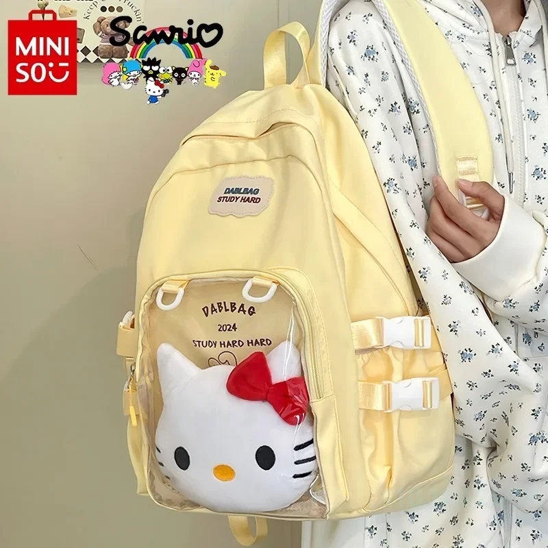 Hello Kitty 2024 New Women's Backpack Fashion High Quality Girls' Backpack Small Fresh Versatile Large Capacity Student Backpack