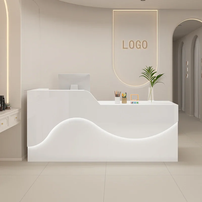 

Salon Luxury Reception Desks Display Checkout Counter Reception Desks Beauty Modern Mostrador Negocio Commercial Furniture