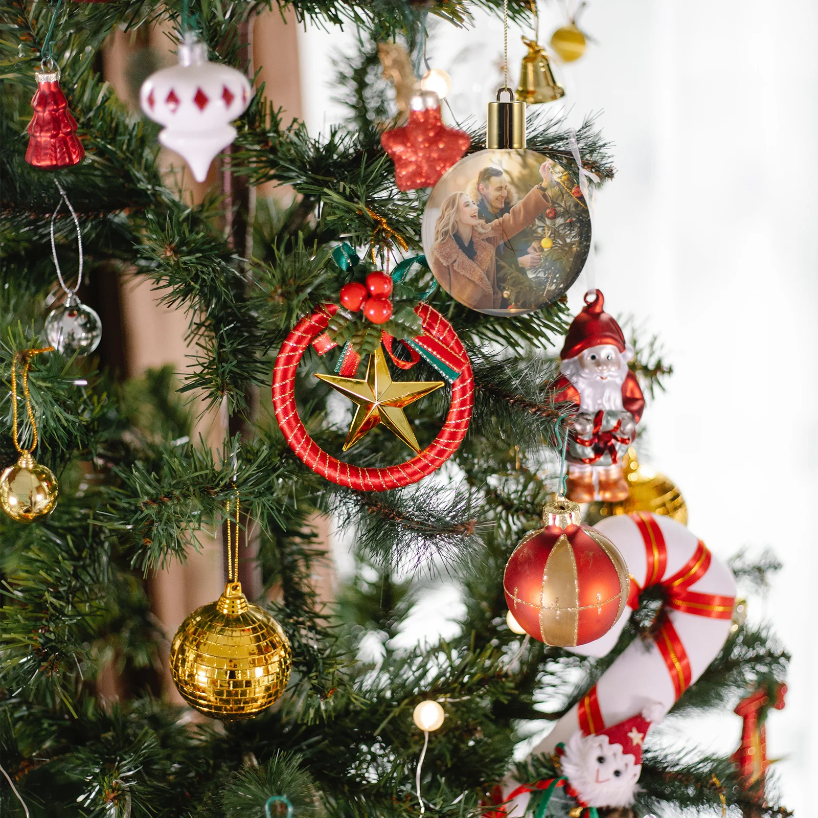 1 مجموعة LED عيد الميلاد الحلي الفراغات التسامي المعلقات DIY لشجرة ديكور الدافئة توهج أضواء عطلة الحرفية لم تنته