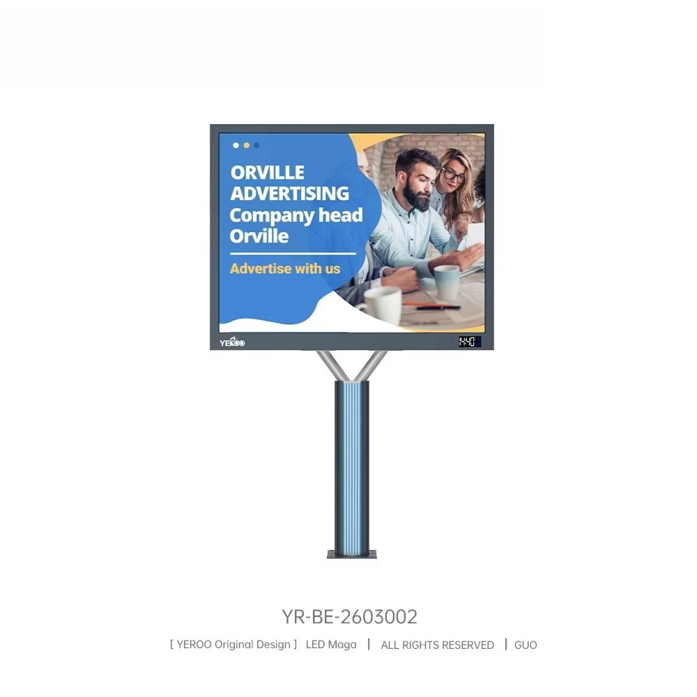 Waterproof Full Color SMD P5 P8 P10 4mX3m V Shaped Double Sided Solar Steel LED Billboard Outdoor Highway Street Shopping Mall
