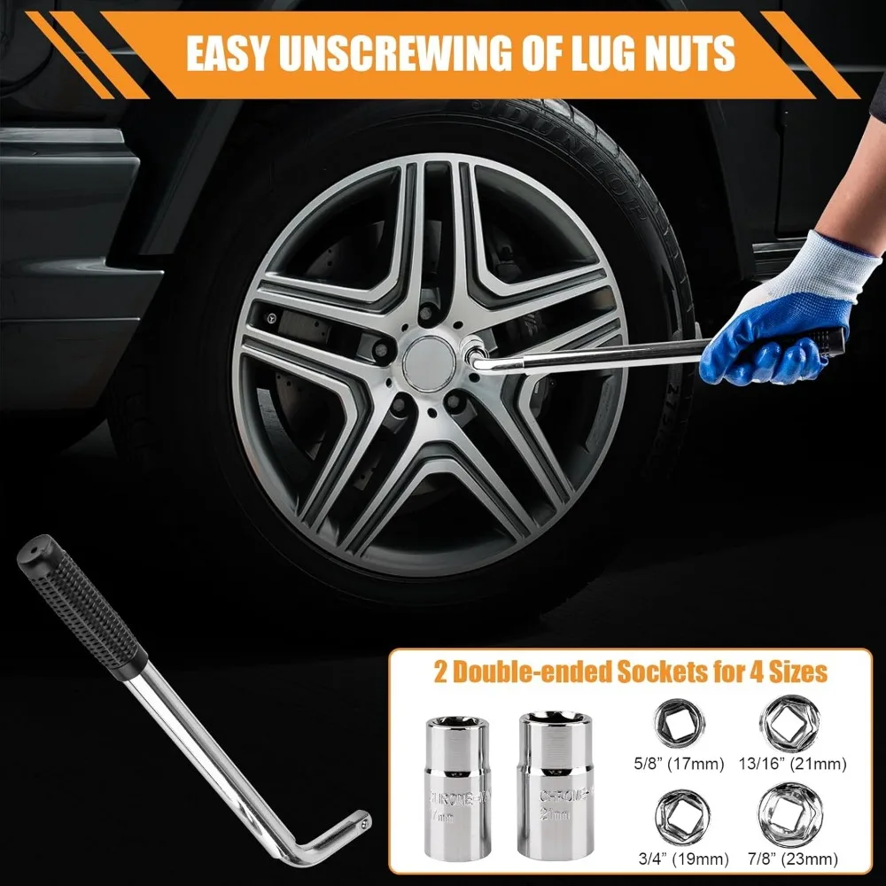 Przenośny zestaw podnośnika samochodowego, podnośnik nożycowy o udźwigu 2 tony (4409 funtów) do samochodu, ulepszony zestaw do awaryjnego wymiany koła zapasowego, zestaw podnośnika nożycowego