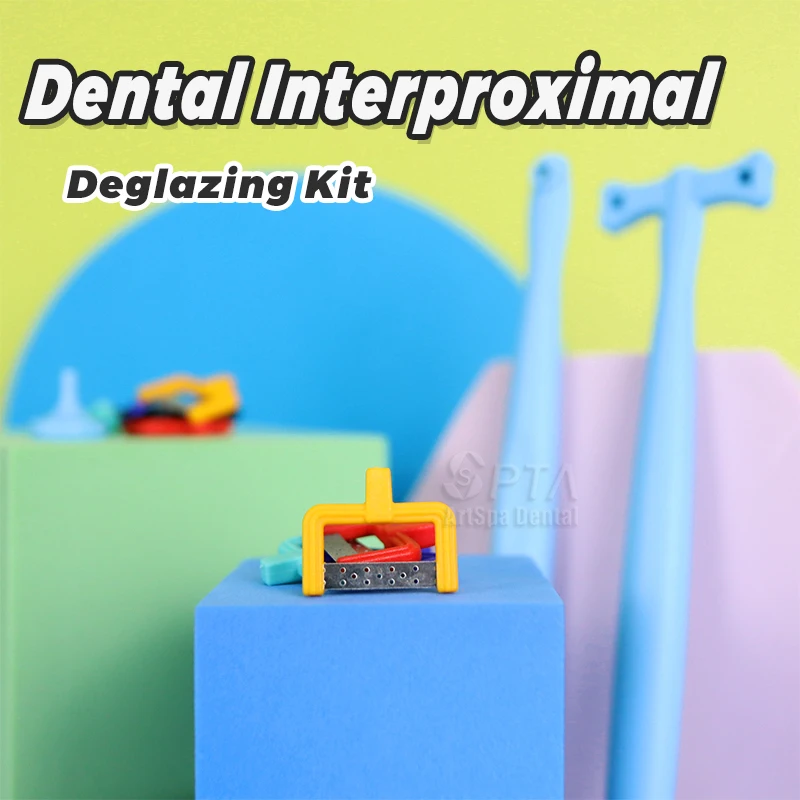 SPTA Dental Interproximal Enamel Hand Kit IPR Kit Reciprocating Stripping For Orthodontics Dentist Lab Colorful Tools