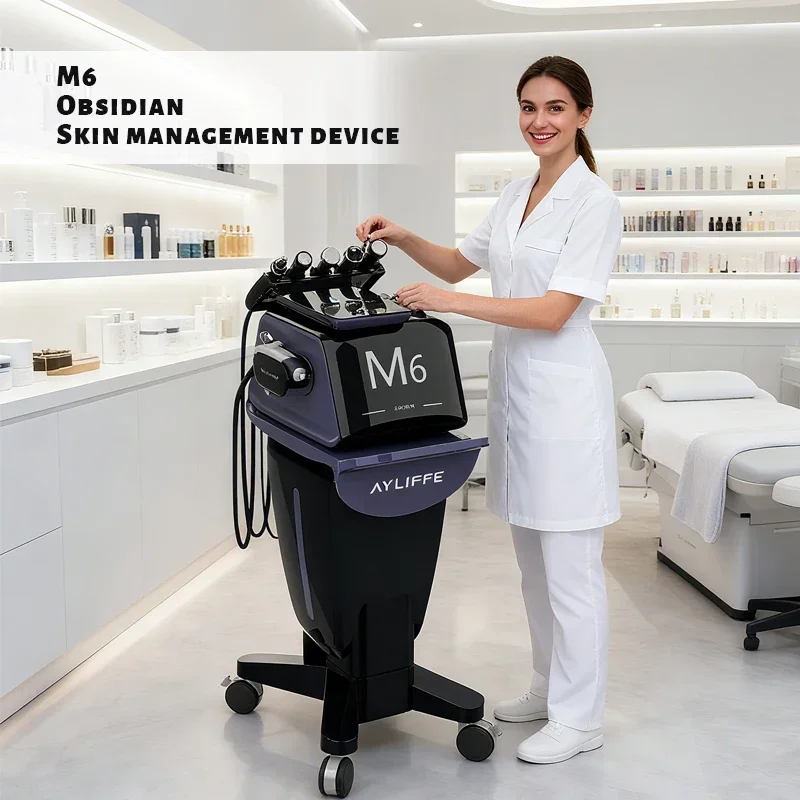 Newest Facial Cleaning Wrinkle Removal Beauty Machine M6 6 in 1 Skin Rejuvenation Hydro Dermabrasion Oxygen Facial Care Machine