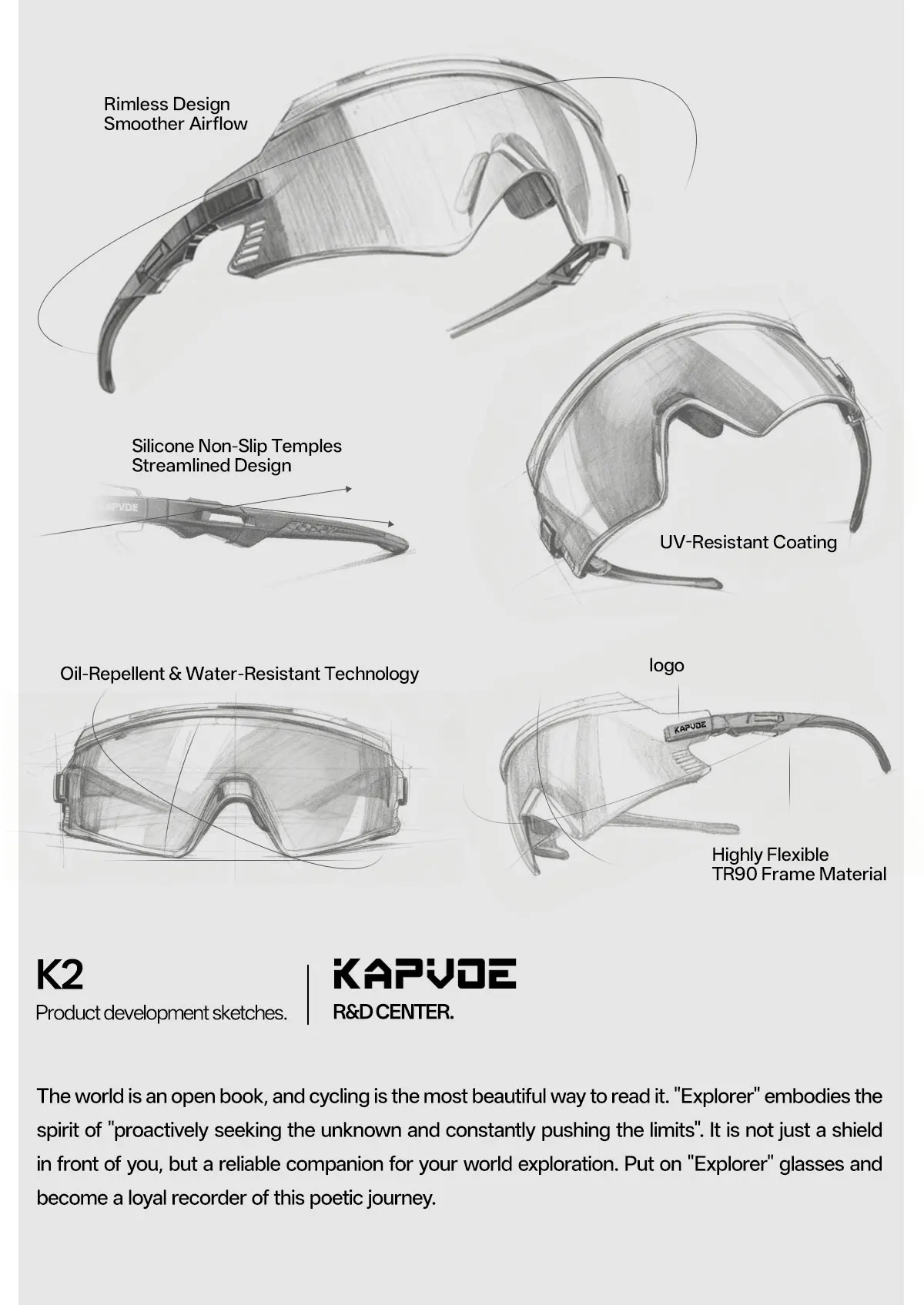 KAPVOE Outdoor Sport Wandern Frauen Fahrrad Radfahren UV400 Brille Männer Photochrome Radfahren Sonnenbrille Straße Fahren Fahrrad Brille – Detail 28