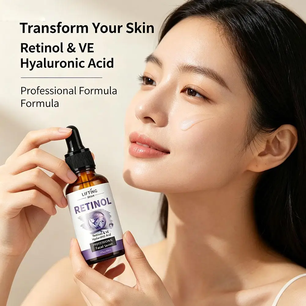 Retinol Lifting Serum 30ml,Deep Moisturizing Firming Face Essence with Hyaluronic Acid & Vitamin E,Reduces Wrinkles&Fine Lines