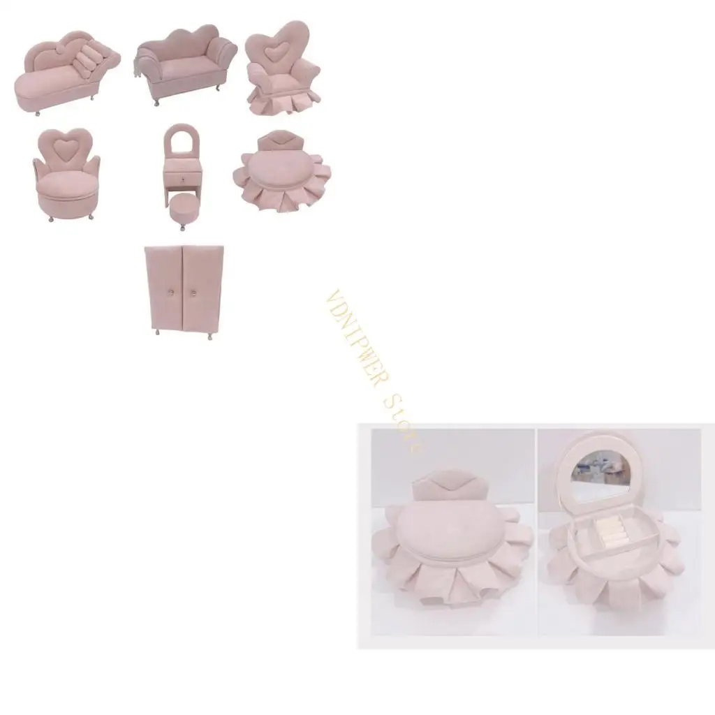 

Soft Plush Jewelry Display Rack Small Jewelry Storage Box Sofa Shaped Jewelry Case Perfect for Girls Jewelry Collection D08E