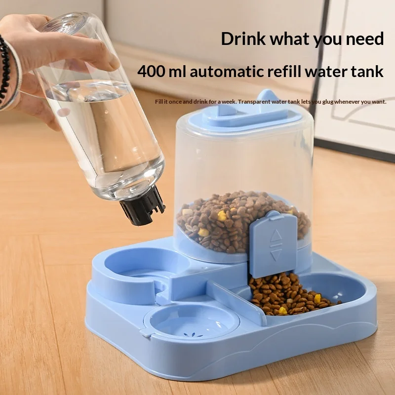 Cat Dog Automatic Feeder Waterer Double Bowl Pet Bowl Cat Water Dispenser Cat Bowl Dog Bowl Pet Products Source Factory Direct