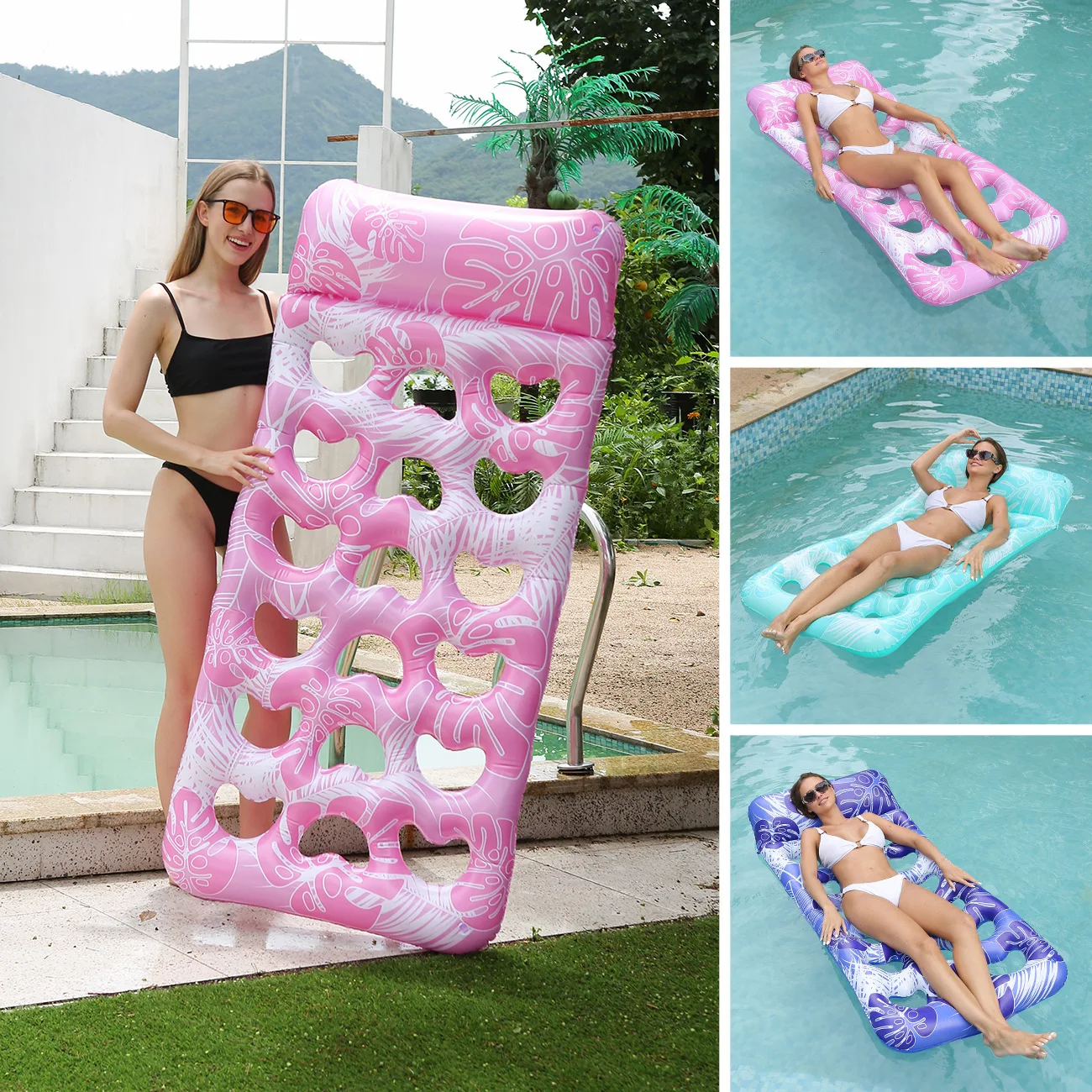 

Swimming Foldable Floating Water Hammock Recliner Inflatable Floating Swimming Mattress Floating Bed Lounge Bed Pool Accessories