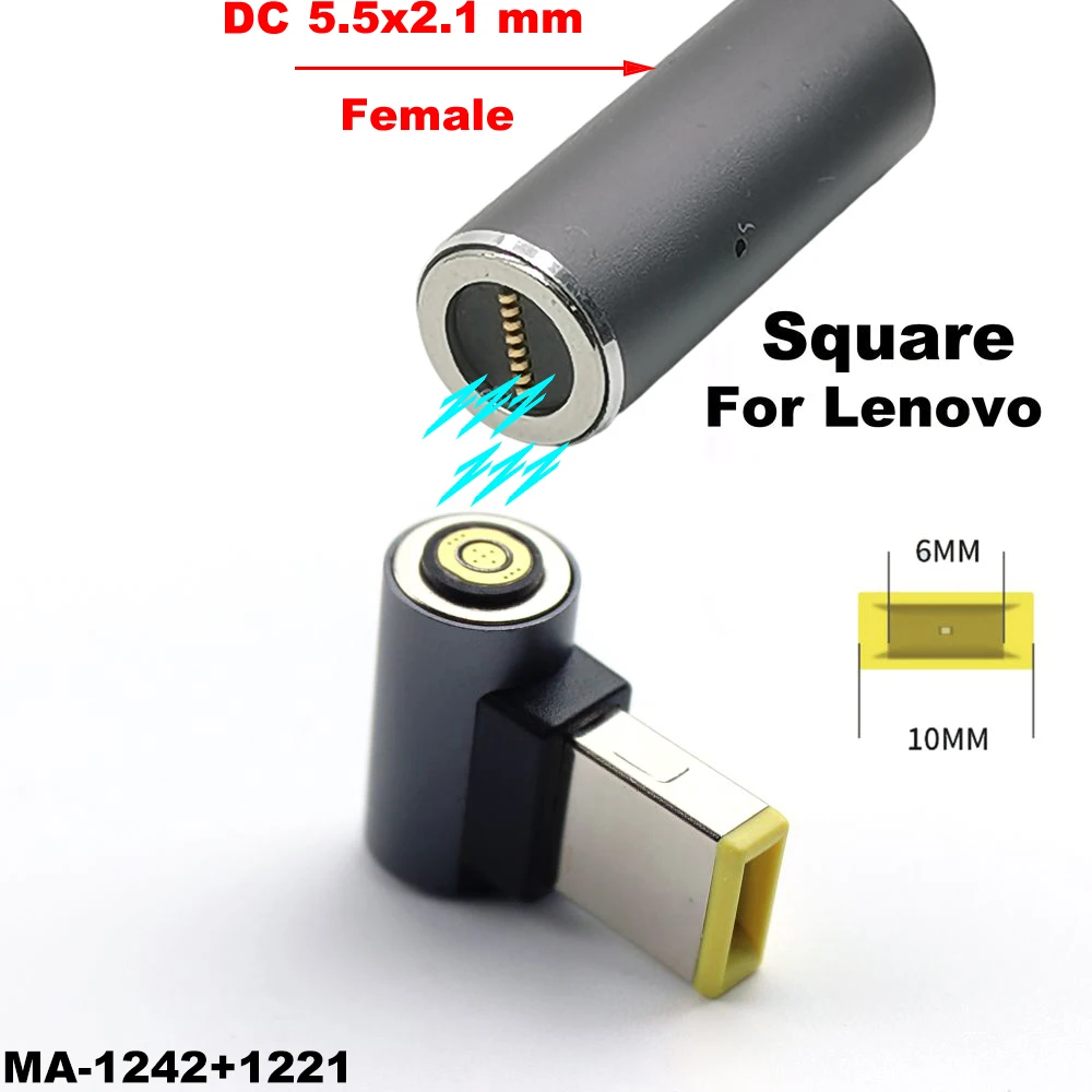 1set 8P Magnetic Fast Charging Adapter 100W DC 5.5x2.1mm Female to 8Pin Round Connector to DC Plug Laptop Power Supply Charger