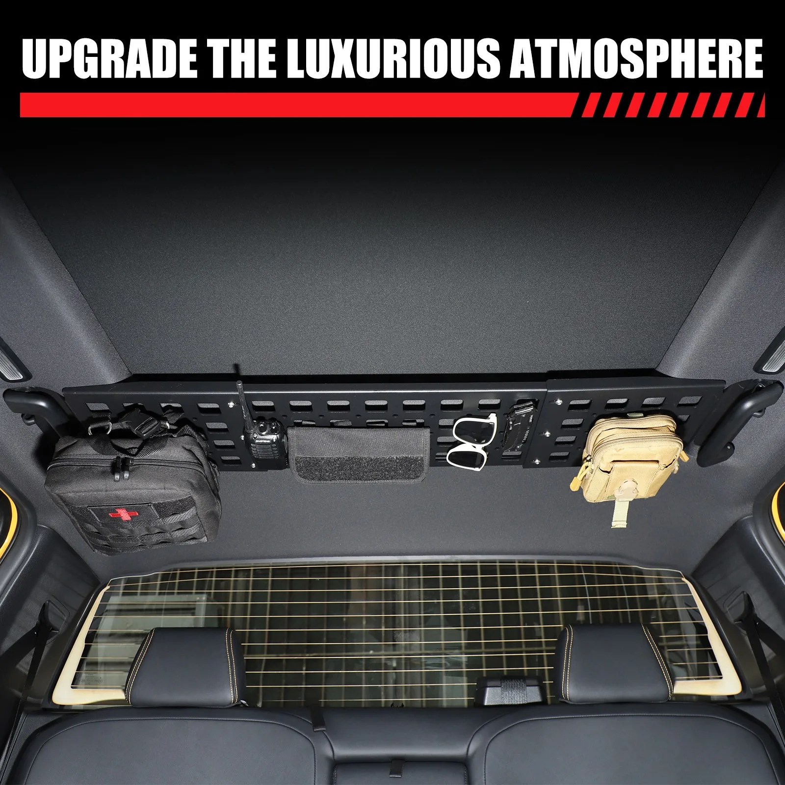 Aluminum Alloy Car Rear Roof Molle Panel Trim Accessories For Ford Ranger Ranger Wildtrack 2015-2026 OFF-ROAD Bag Hanging Rack