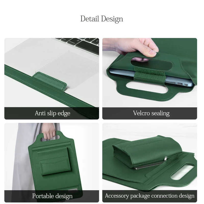 Multipurpose Laptop Sleeve for MacBook Air 13 M1 M2 M3 M5 Pro 14 15.4 16 inch PU leather case mouse pad with bracket Laptop Bag