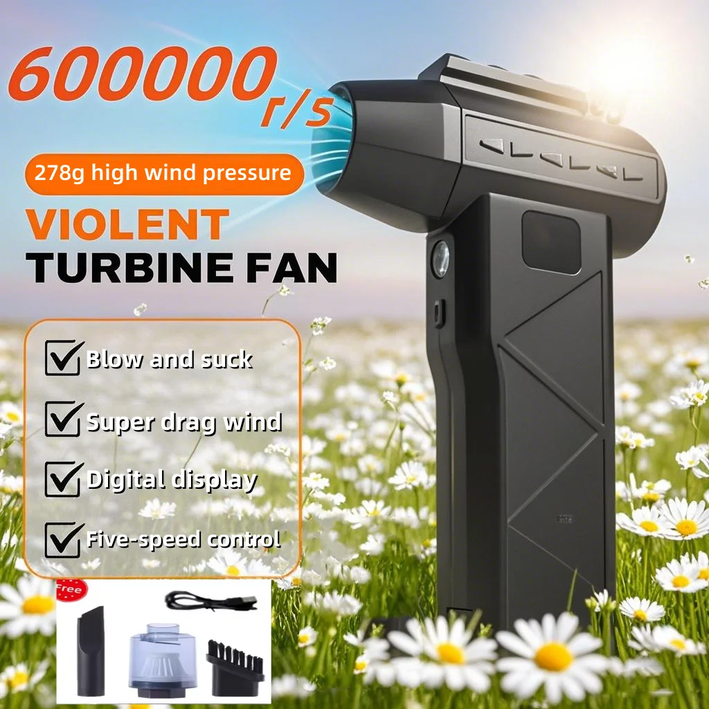 

Turbo Jet Blower 600000RPM Powerful Air Blower Brushless Motor Turbo Fan Wind Speed 52m/s 8000mAh Souffleur Air Puissant