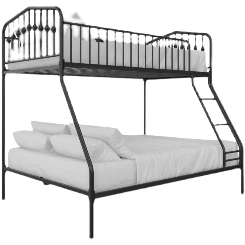 Modern mother and child bed upper and lower beds Iron bed Small apartment 1 meter 8 Children's bed High and low bunk