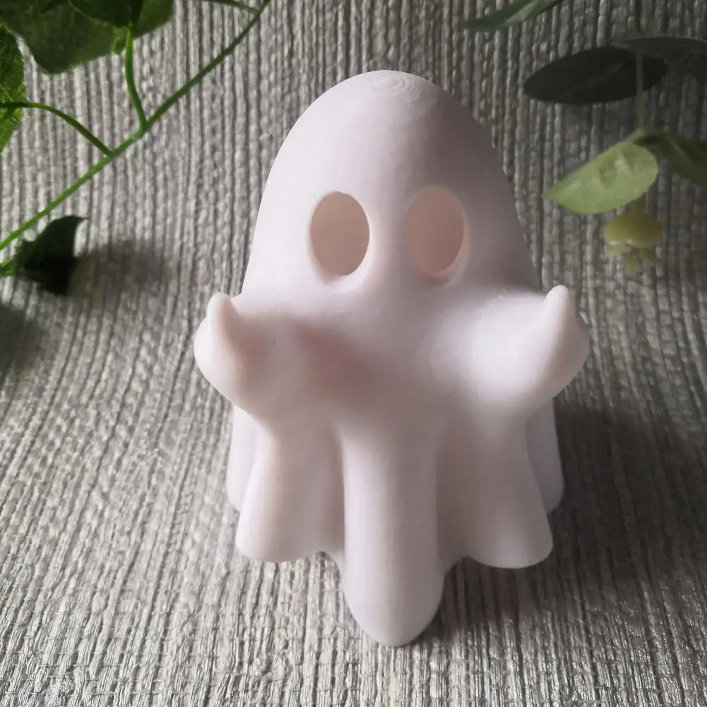 Figurina fantasma dito medio di Halloween con luce spettrale statua in resina fantasma in miniatura scultura fantasma luminosa ornamento da tavolo