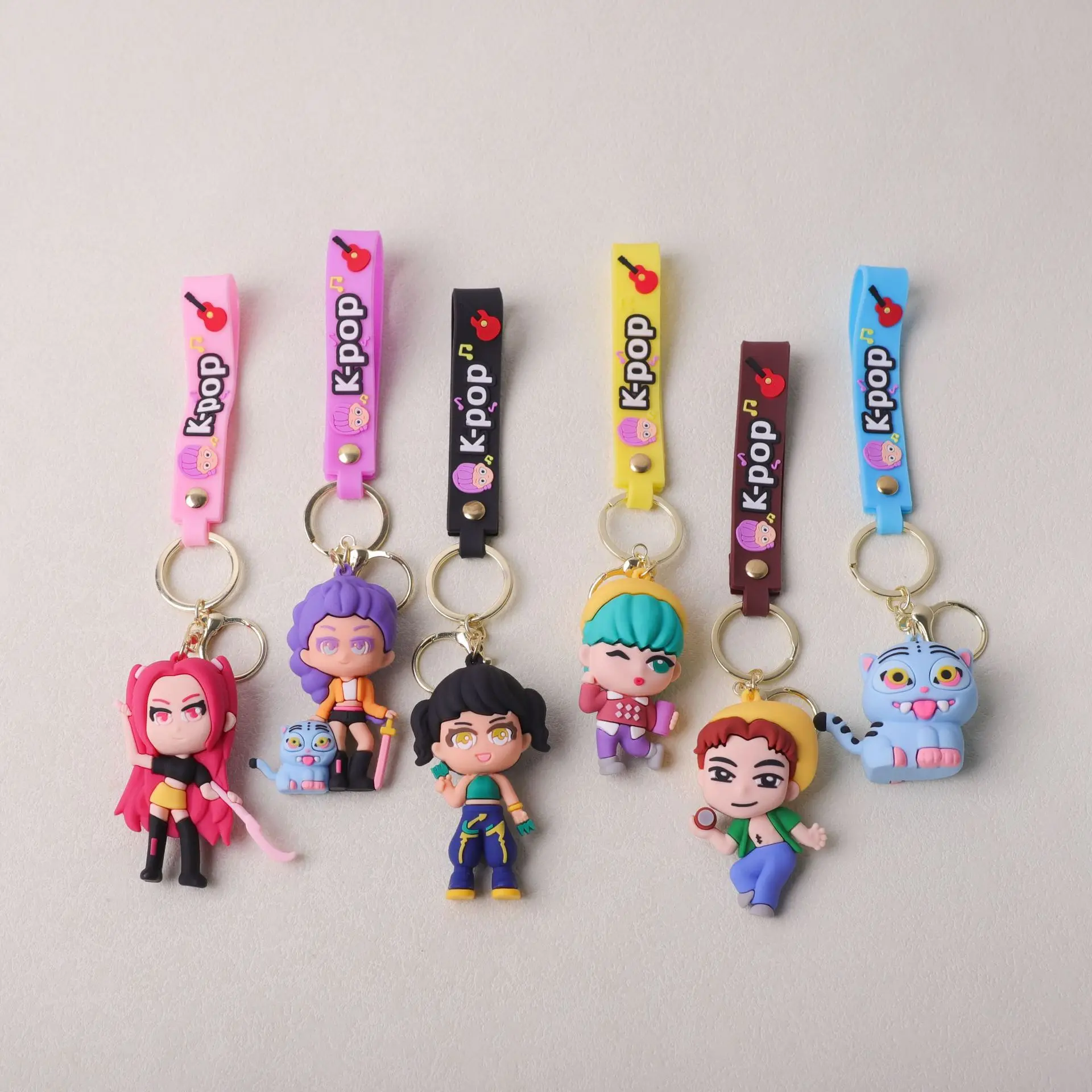 

New kpop demon hunter Keychain Toys Kawaii Anime Diy Backpack Pendant Kids Birthday Christmas Gifts