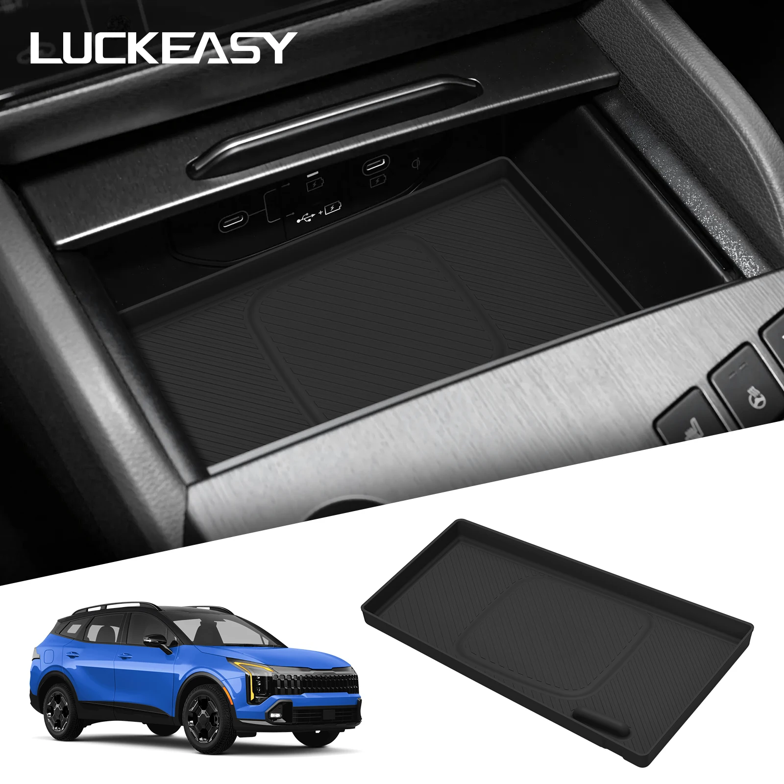 LUCKEASY for Kia Sportage 2026 Wireless Charging Pad Accessories Car Phone Charger Mat Only Fit LHD With Wireless Charging Model