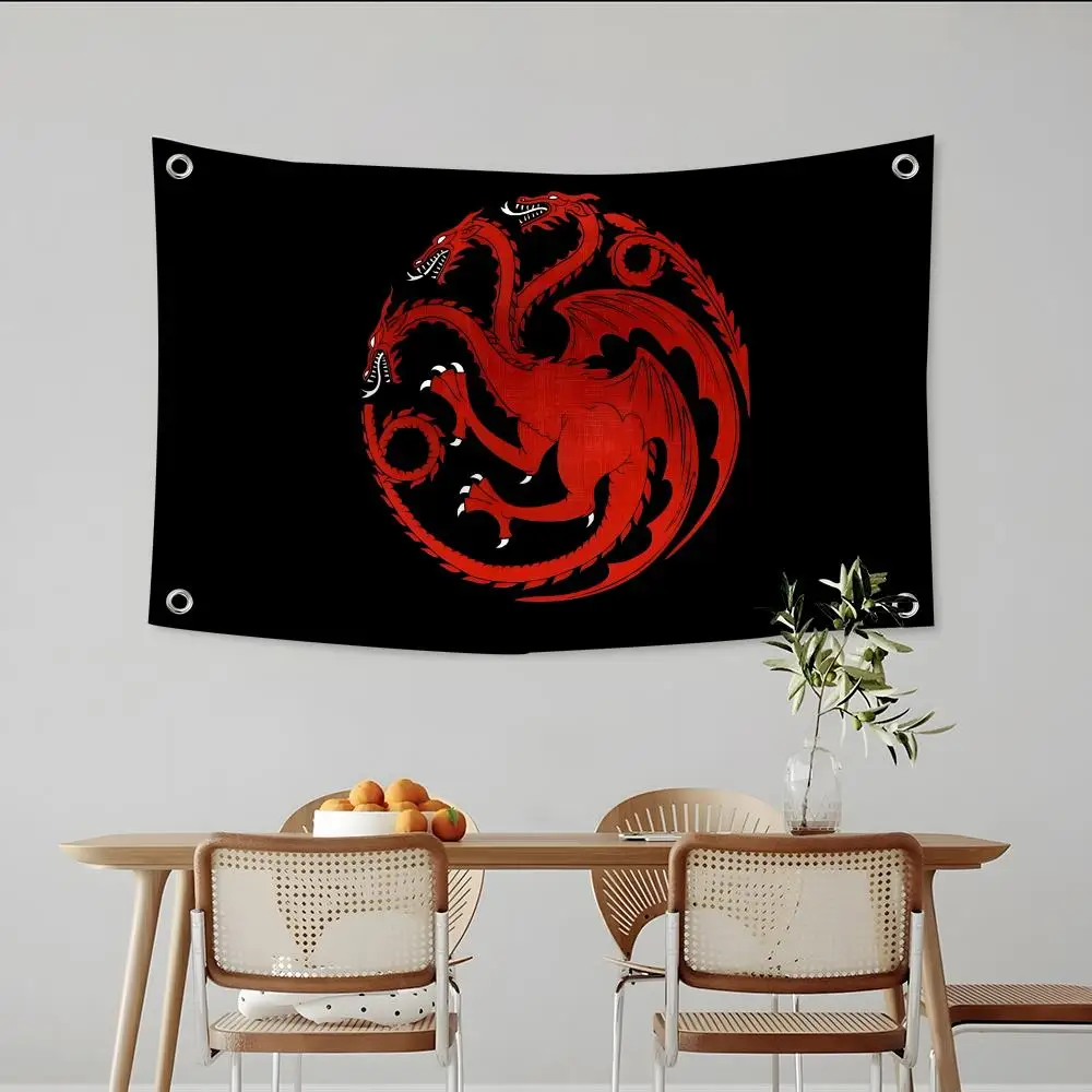 H-house Of The D-Dragon Moive Flags Custom Camping Outdoor Garden Room Decor Backdrops Wall Art Family Gifts