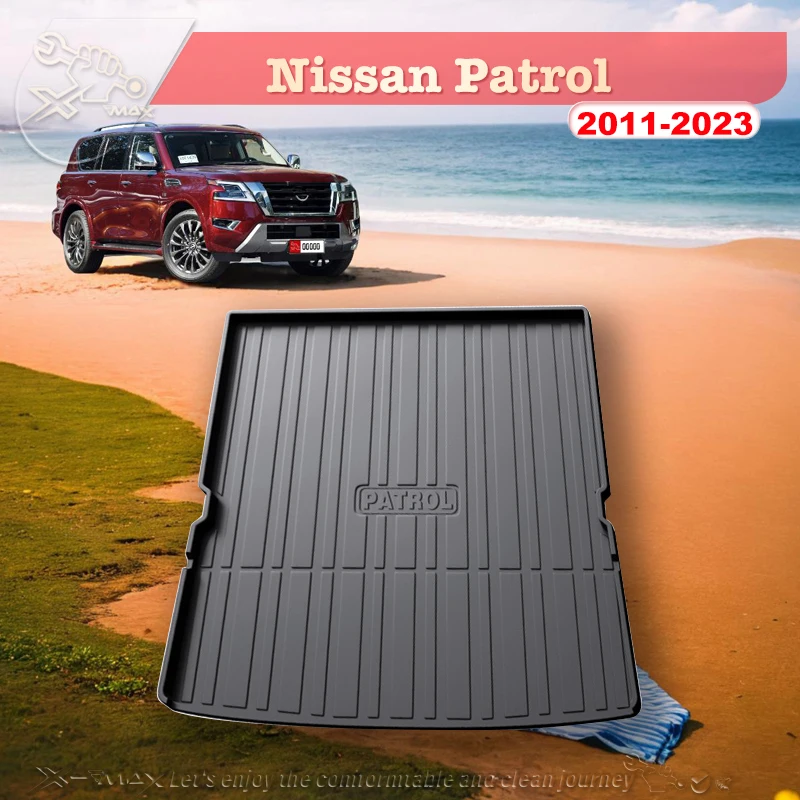 For Nissan Patrol 2011-2023 Custom Fit Car Trunk Mat All Season Black Cargo Mat 3D Shaped Laser Measured Trunk Liners