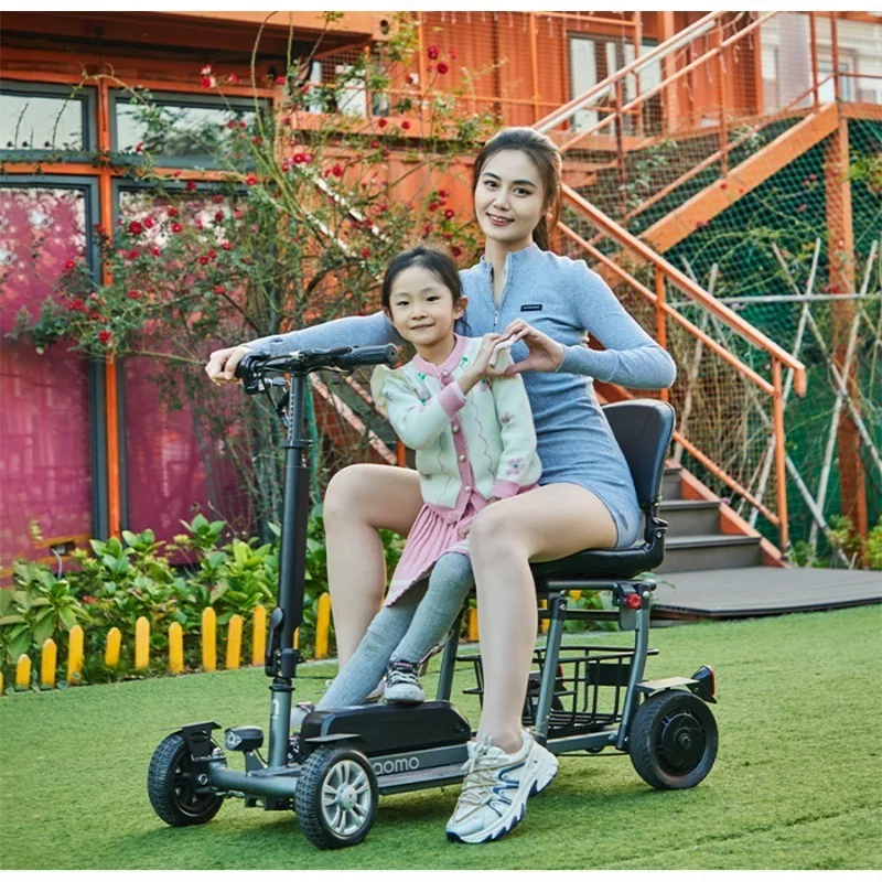 Small Mobility Scooter Aluminum Alloy Frame Disabled Ultra Light and Portable Elderly 4wheel Electric Scooter Fold Household