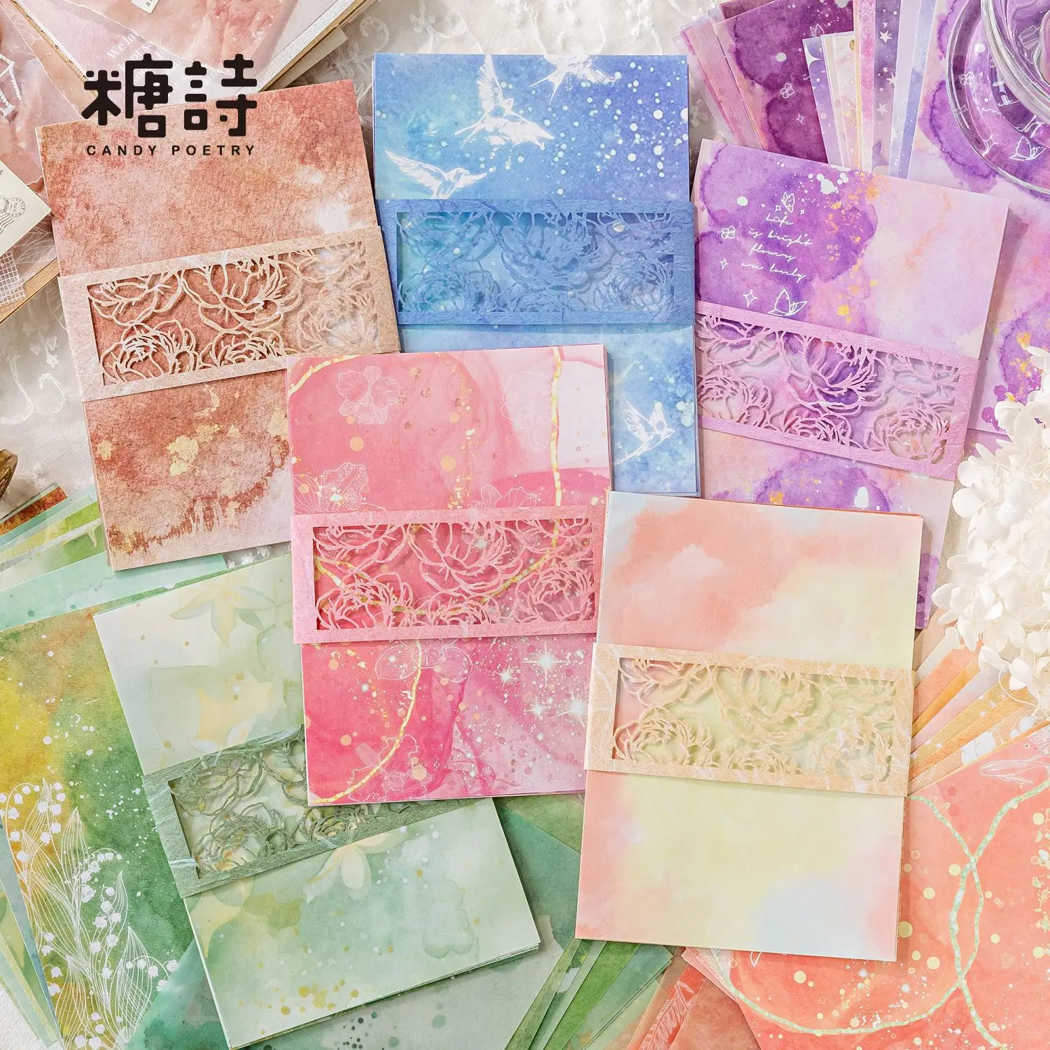 20 pcs Vintage Color smudging style Material paper Planner handmade DIY Scrapbooking accessories Background paper