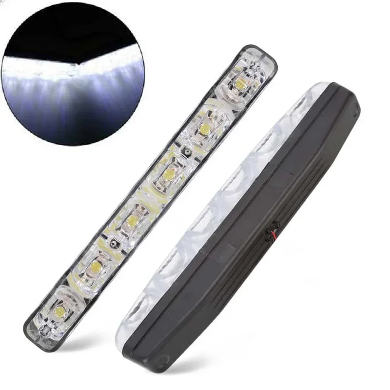 Car Auto Daytime Running Light Daylight Car Styling Lamp DRL 6 LED 12V Waterproof Lights Fog Light 6000K Car Led Light 1/2pcs