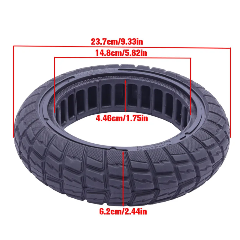 10 Inch Explosion-Proof Hollow Honeycomb Tires - 10X2.5 (60/70-6.5) Tubeless Solid Tyres for Ninebot Max G30 Electric Scooter - view 3