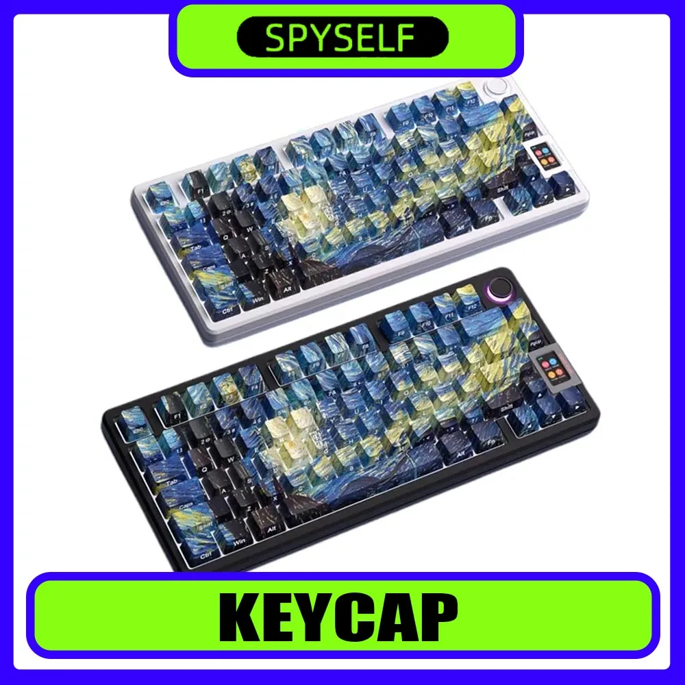 

Spyself Keycaps 130 Keys Side Translucent Mechanical Keycaps Original Factory Five-Sided Sublimation Keycaps PBT Pc Gamer Gifts