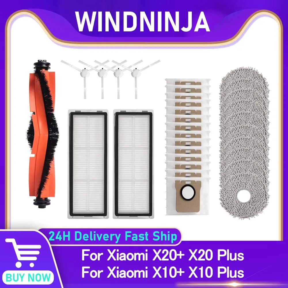 Für Xiaomi X20 + X20 Plus X10 Plus Roboter Vakuum Zubehör Wichtigsten Seite Pinsel Mopp Tuch Filter Staub Taschen ersatz Ersatzteile