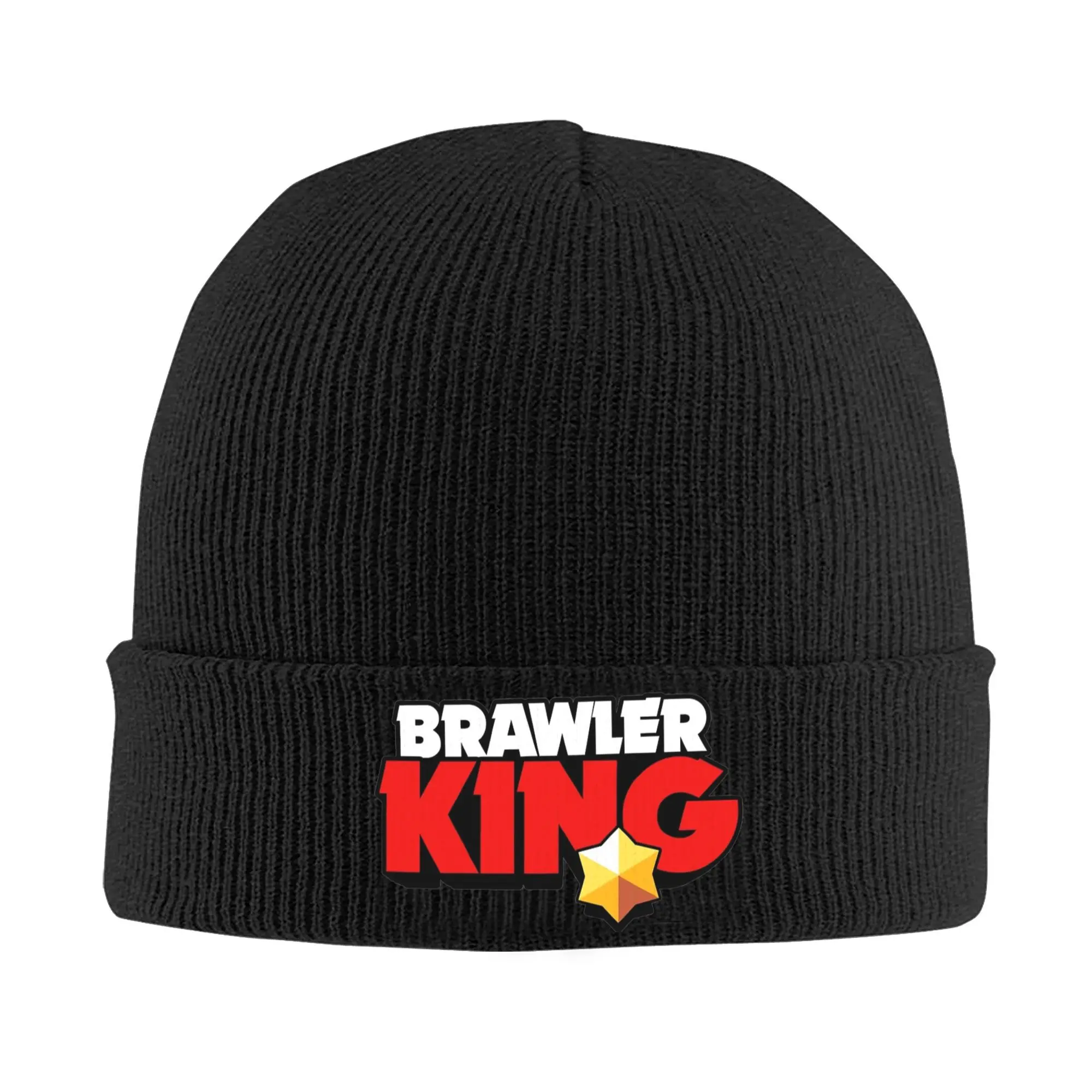 Brawler King Brawlled Stars Knitted Caps Women's Men's Beanies Autumn Winter Hats Acrylic  Warm Melon Cap