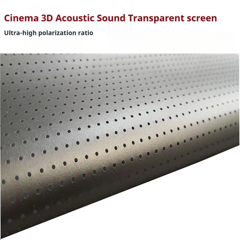 

2025 Customized Acoustic Sound Transparent Projector Cinema Screen with 3D Silver Weaving Perforated Fabric for Home,Theater