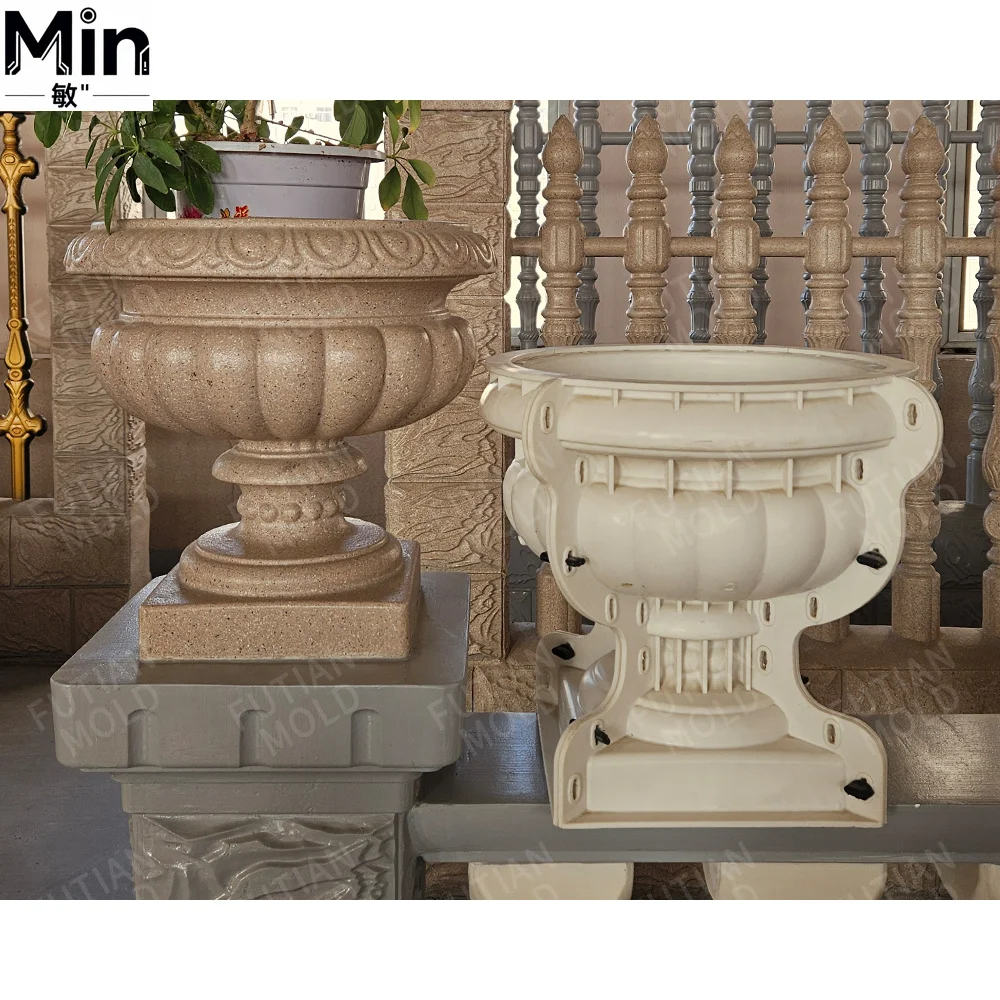 Factory Direct Large Round Plastic Cement Concrete Flower Pot Mold for Garden Planting Molding