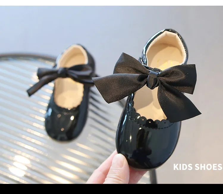Mädchen-Prinzessinnenschuhe mit Schleife, flache Schuhe für Babys, Kleinkinder und Kinder, für Party, Tanz, Schule, mit Band, Frühling und Herbst, neue Mode, rutschfest, weich – Detail 3