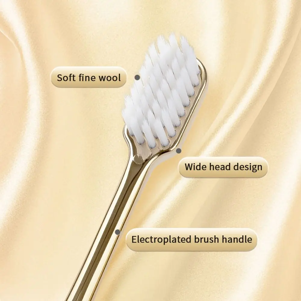 Electroplate Soft Toothbrush Luxury Lightweight Gold Silver Dental Brushes Soft Bristles Adult Tooth Brush Women