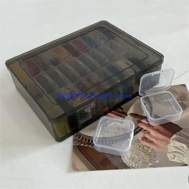 E21F Practical Stackable 30 Cell Clear Organizers Portable Accessory for Home and Office Clutter Control Organization