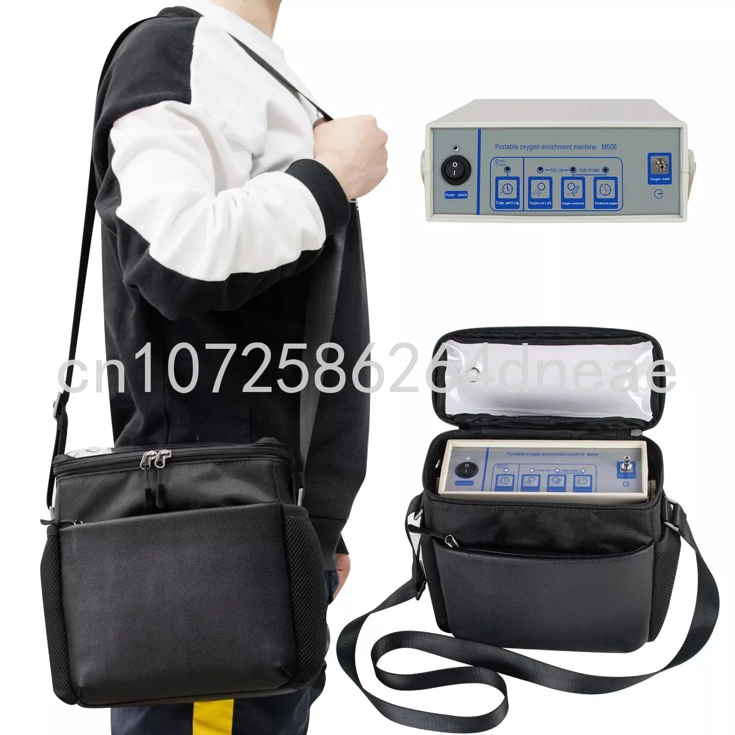 100V-240V Portable Oxygen Concentrator O2 Enrichment Machine with 2 Batteries (2 Hours Continuous Flow or 4 Hours Pulse Flow)