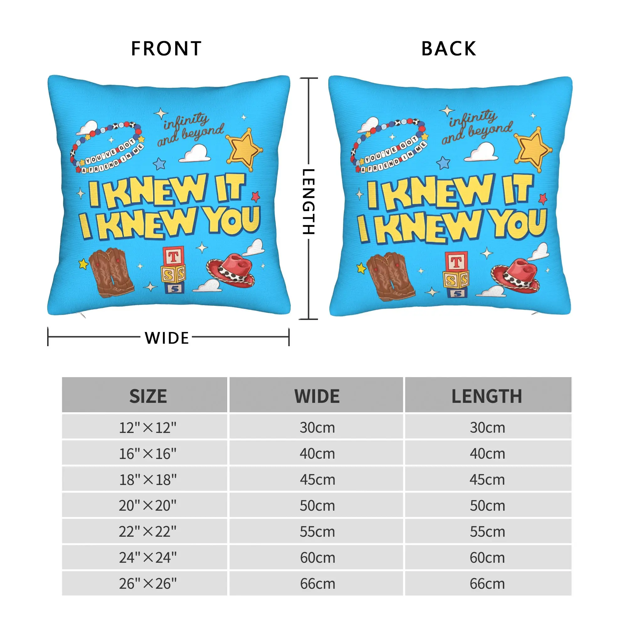 I Knew It I Knew You Western Cowgirl Cowboy Kids  Square Pillowcases Bed Car TS5 Cushion Cover Cool Home Throw Pillow Case